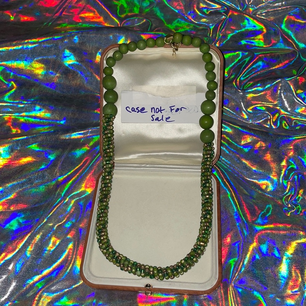 Green beaded necklace